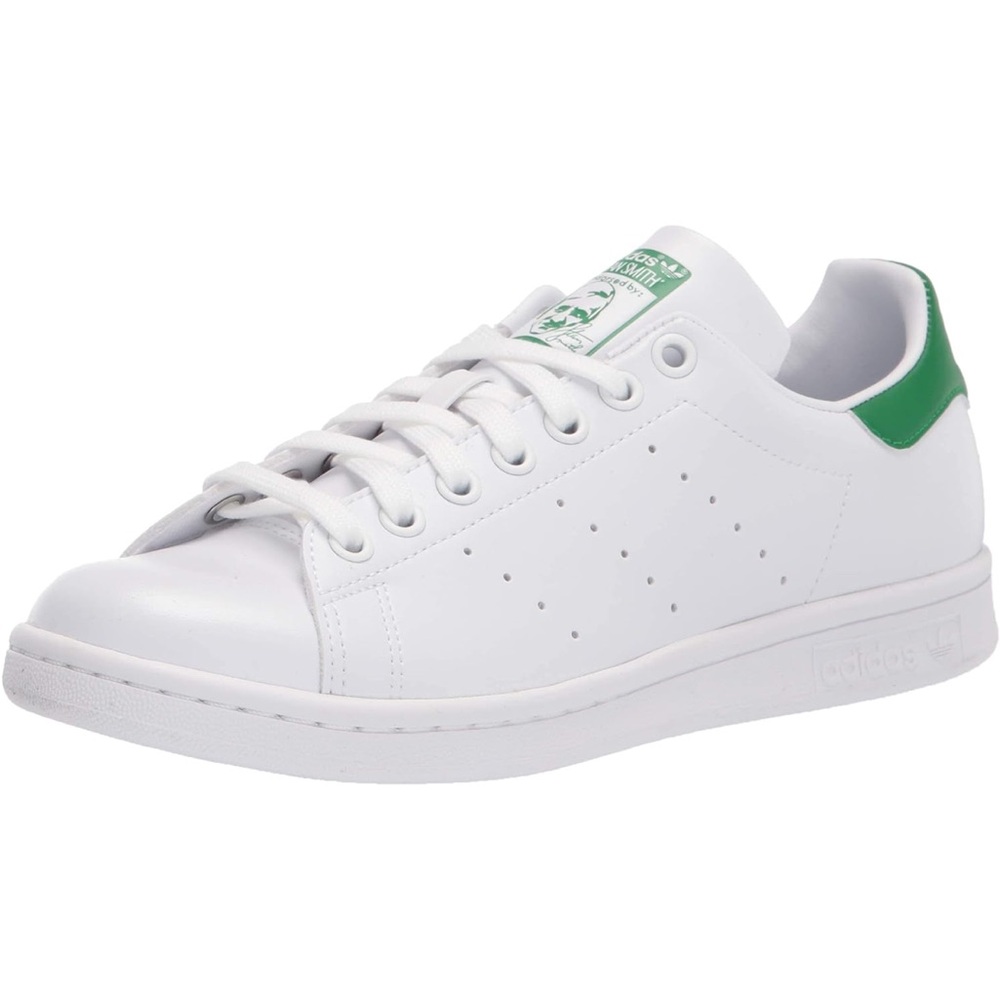 Men’s Adidas White and Green Stan Smith Sneakers, 8.5
